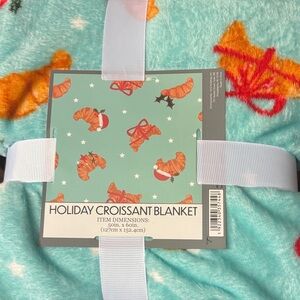 Holiday Croissant Blanket - Blue and Orange